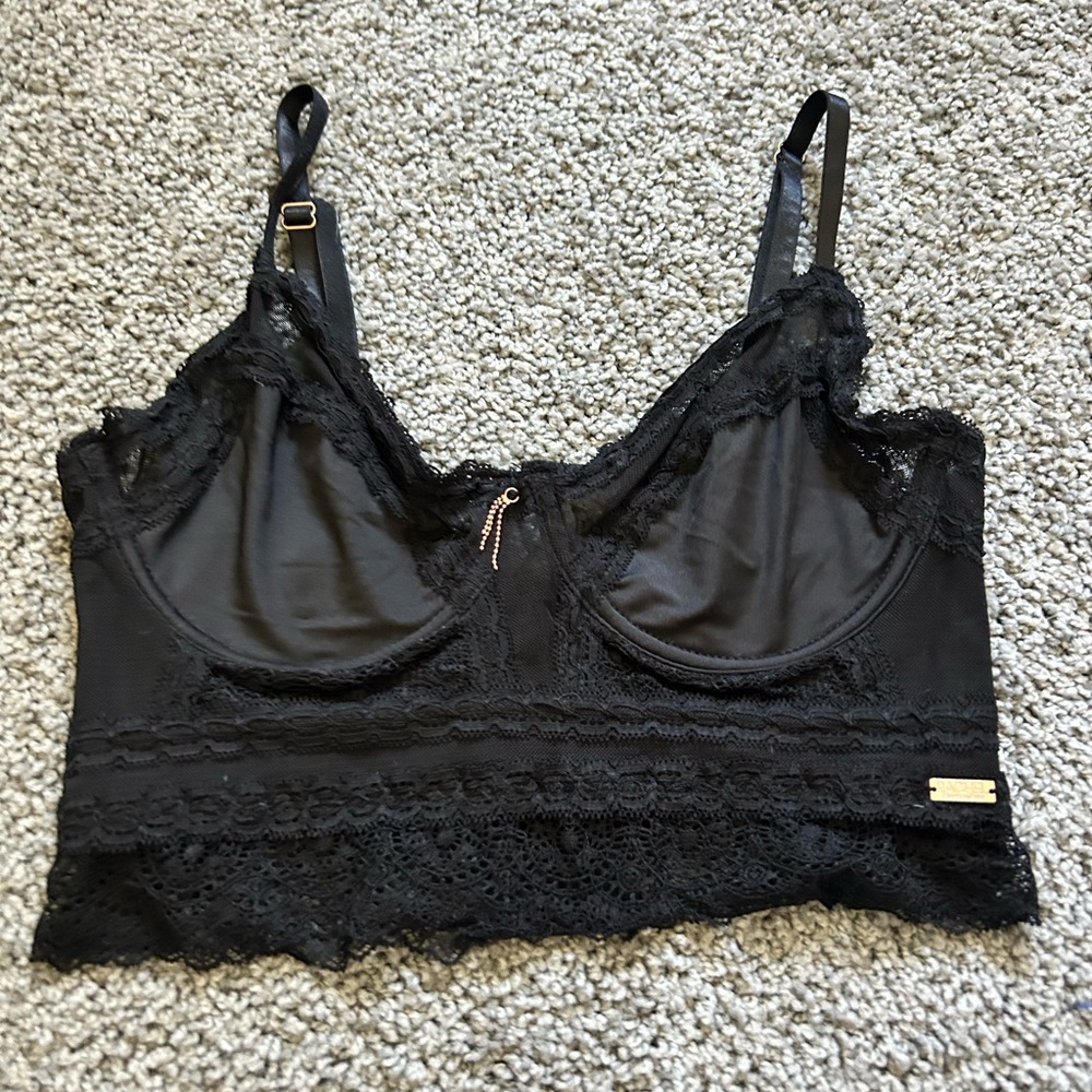 Rachel Roy Black Corset Bra Top